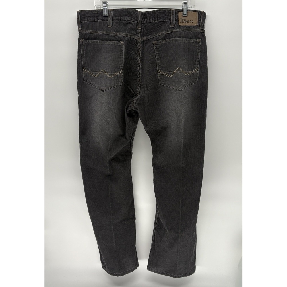 Y2K Wrangler Distressed Gray Corduroy Straight Fit Pants Pleated Grunge 38X30 - Picture 7 of 9